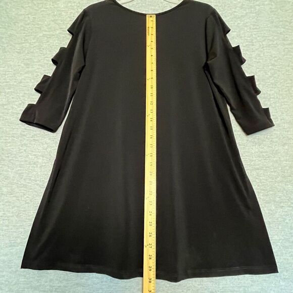 Clara Sun Woo Cut Out Sleeve Tunic Womens Medium Jersey Liquid Knit Side Slits - Picture 8 of 9